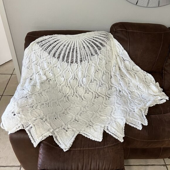 Handmade Other - Handmade crochet white round table cloth